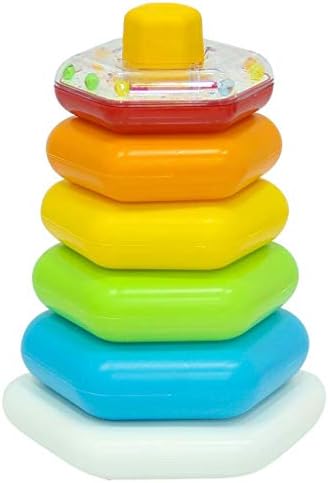 Kiki Renkli Altıgen Halkalar Bebek Oyuncak Eğitici Oyuncak - Görsel 1