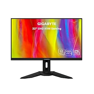 GIGABYTE M32U 32″ 144Hz 4K FreeSync Compatible Gaming Monitor, SS IPS, 3840×2160 Display, 1ms Response Time (MPRT), 1x Display Port 1.4, 2x HDMI 2.1, 3x USB 3.0, 1x USB Type C