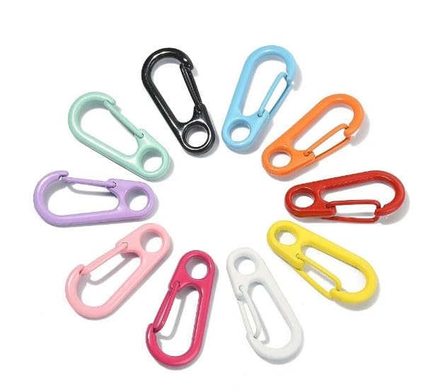 Mixed Color D Shaped Lobster Clasps Spring Snap Hook Keychain Clip for DIY Jewelry Making Lanyard Backpack Craft Accessories Durable Metal Multicolour Pack of -5-image-31