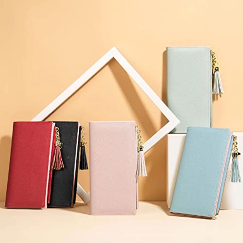 Purses for Women Tassel Women's Wallet Fashion Long Zipper Wallet PU Purse Position Clasp Clutch (K)2