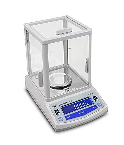 CGOLDENWALL Balanza de Laboratorio de Alta Precisión Báscula Analítica 1mg con Interfaz RS232 & Parabrisas para Laboratorio, Farmacia, Escuela, Pesaje de Joyas (100g/0.001g)