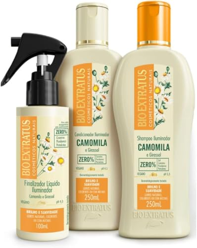 Kit Camomila Bio Extratrus Clareamento Dos Fios 3 Produtos