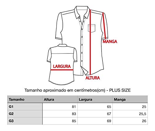 Camisa Social Masculina Manga Curta Plus Size Azul Marinho
