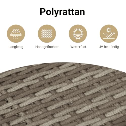 vidaXL Garten Ecksofa mit Kissen, Outdoor Sofa mit abnehmbarem waschbarem Bezug, Gartensofa mit Staufach unter Sitzfläche, Gartencouch Gartenmöbel, Grau Poly Rattan