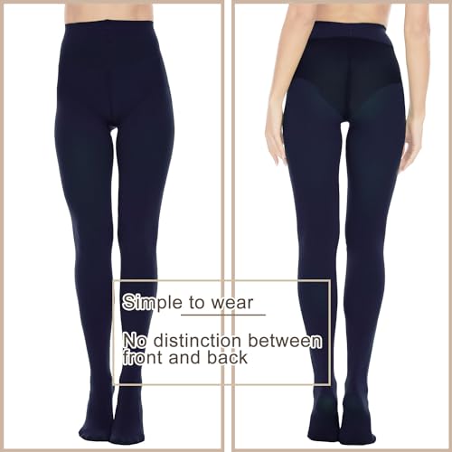 Image of Citystl 2 Pairs 80D Opaque Black Tights for Women, Tummy Control Pantyhose | Ultra-Soft Comfort, Reinforced Toes, Suitable for All Body Types, Fall and Winter Essential, Full-Footed Tights