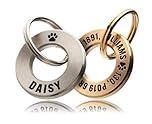 UKR Designs Solid Brass or Stainless Steel, Professionally Engraved & Polished Dog/Pet ID Tag