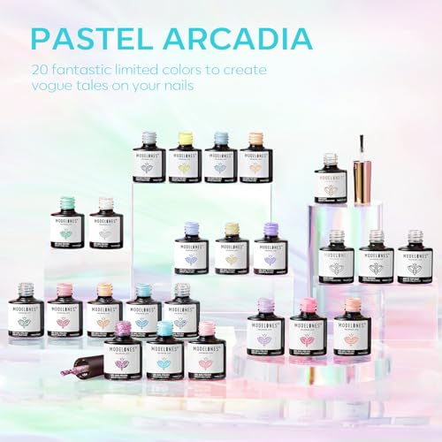 Image of modelones 24 Pcs Gel Nail Polish, 20 Colors Summer Gel Polish Set Magenta Bright Glitter Hot Pink Neon Gel Nail Polish Colors with Bond Primer Glossy & Matte Top Base Coat Manicure DIY Gifts for Women