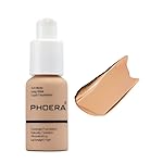 PHOERA Foundation,Flawless Soft Matte Oil Control Liquid Foundation Full Coverage Face Makeup. (104 Buff Beige)