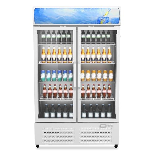 Image of 26 Cu. Ft Display Refrigerator Easy Access Layout, Refrigerated Display Cooler for Efficient Product Display, Cold Storage Organization, and Convenient Use in Retail and Food Service Areas,White