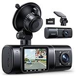 Dual Dash Cam 4K, Dash Cam Front and Inside, Dash Camera for Cars with 64GB SD Card, Infrared Night Vision, 1.5 inch IPS Screen, Loop Recording, Accident Lock, WDR, Parking Monitor for Taxi Driver