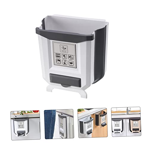 Caneca de basura rectangular blanca para puerta miniatura 7