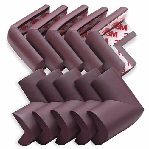Image of TEKCOOL Baby Proofing Corner Guards | Extra Soft and Cushioned Corner Protector for Sharp Edges | Child Safety Edge Protector for Kids | Furniture Table Baby Safety Product (Pack of 8) - Brown