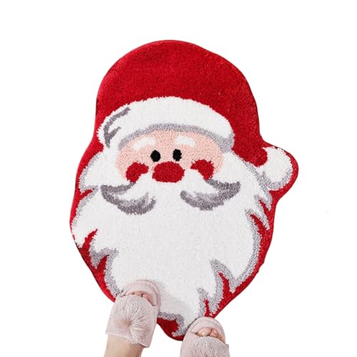 クリスマス バスマット | リビングルーム クリスマスツリー サンタ マット - 約41cm x 61cm 洗える 滑り止め ラグ 装? 室内外用,リビングルーム 玄? キッチン 寝室 家庭 ポーチ 用