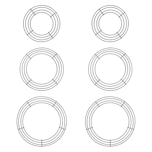 Mormchlots 6Pcs Wire Wreath Frame, Wreath Making Supplies (Mix-8/10/12inch)