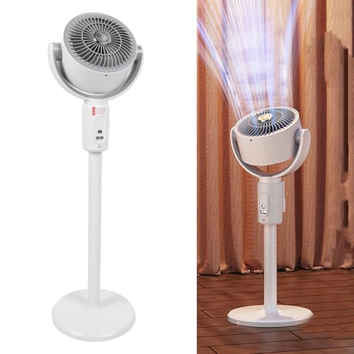 BAFOVY Ventilador de Pie, 4 Velocidades de Viento, Temporizador de 8h, Altura Ajustable, Ventilador Oscilante con Control Remoto, para Dormitorio Oficina Sala de Estar Hogar