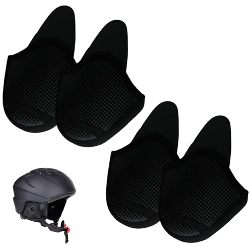 DqiUnaX 4 Stück ohrenwärmer, ohrenwärmer damen, ohrenwärmer fahrradhelm, Komfortable Fahrt Windfree Ohrenschützer für Joggen Laufen Wandern Radfahren Motorradfahren (Schwarz)