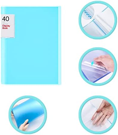 A3 40 Pags Diamond Painting Storage Book Plastic Folders Clear Pockets Sleeves Protectors Portfolio Art Book Clear Storage Presentation Display Book A3 Art Folder for Home Office Art Book