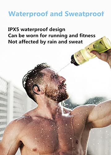 Wireless Bluetooth Headphone, Painless Wearing Headset With Mic For Cell Phone, Non Ear Plug Non Bone Conduction Ear Hook Earbuds, Lightweight, Waterproof Earpiece For Business/Office/Sports (Black) #TOP5