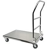 Vollum Folding Platform Trolley All Stainless Steel, 20.5 Inch x 32 Inch