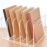 AIMOLLY Acryl Stehsammler B5, Zeitschriftenhalter aus Acryl, Aktenmagazinhalter mit 5 Fächer, Schreibtisch-Organizer für Büro-Organisation und Aufbewahrung, Schreibtisch-Organizer für School Office