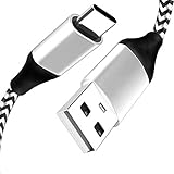 Type-C USB Charger Cord 3ft Fast Quick Charge USB 2.0 Cable for Samsung S8 Galaxy Note 8, Google Pixel, LG V30 V20 G6 5, Nexus 5X 6P, Google Pixel XL, ZTE Zmax pro, Moto Z2 Play - White