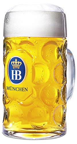 1 Liter Hb "Hofbrauhaus Munchen" Dimpled Glass Beer Stein - 2Pk #TOP1