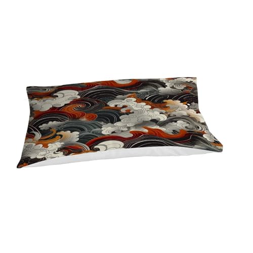 Housse de couette 135x200 sea wave anti-plis en microfibre douce
