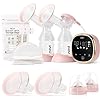 NCVI Electric Breast Pump 8782, Portable Hospital-Grade Double Pump with 4 Modes & 9 Levels, Anti-Backflow, Rechargeable Quiet Breastfeeding Pump for Efficient Comfortable Use at Home, Work or Travel
