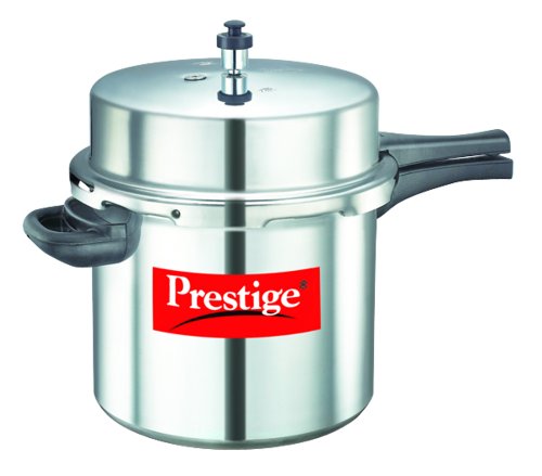 Image of Prestige Popular Aluminium Pressure Cooker, 12L + Omega Aluminium Pan Set, 2-Pieces, Black