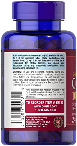Puritan's Pride Coq10 100Mg, Supports Heart Health, 240 Rapid Release Softgels & Nature’s Bounty Magnesium, Bone And Muscle Health, Tablets, 500 Mg, 200 Ct #TOP2