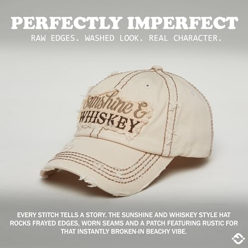 Image of Funky Junque Womens Baseball Cap Distressed Vintage Unconstructed Embroidered Dad Hat