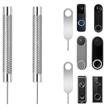 4-Pack Nest Video Doorbell Security Pin Key, Release Removal Tool, Compatible for Arlo, Nest and Eufy Video Doorbell Remove Doorbell Mount and Battery Replacement (Silver)