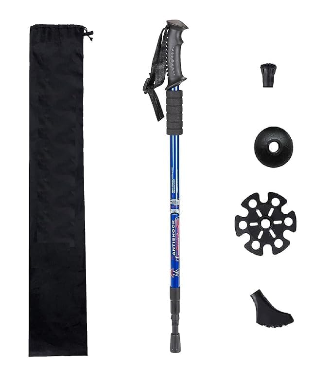 Hiking Trekking Poles Collapsible Lightweight Anti Shock Walking Stick Adjustable Height Support Pole for Men & Women Outdoor Trekking Hiking Travel Mountain Climbing with Carry Bag Accessories-image-6