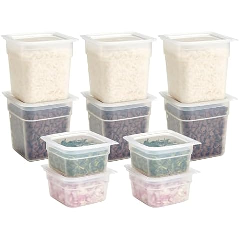 Cambro Food Storage Storage Containers with Lids - Translucent (Microwave Safe and BPA-Free) - 16 and 32 oz (ounce) Food Storage Container - (20 Piece Set) Cover