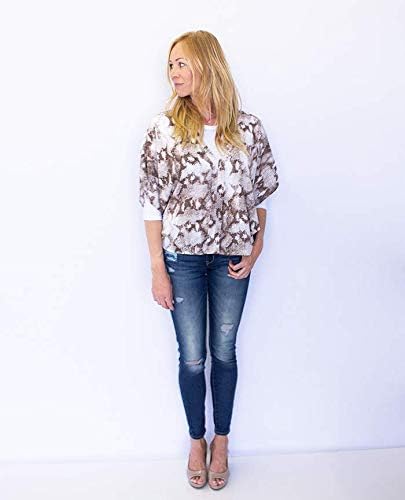 Crew Neck 3/4 Sleeve Layering Tee | Soft Stretch Breathable Crop Top for Women & Teens | XS-6X | HALFTEE - Image 3