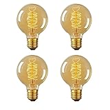 G80/G25 Vintage Decorative Edison Bulbs- 40W 120V Globe Antique Incandescent Bulbs Dimmable E26 Amber Glass 2200K Warm White Light Bulbs,Pack of 4