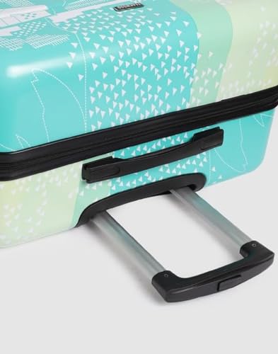 Image of TEAKWOOD LEATHERS Twin Printed Hardside Trolley 360 Degree 8 Roating Wheels, Trolley Bag for Travel (Green, Large)