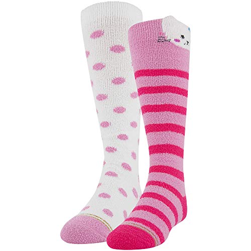 GOLDTOE Girls' Fuzzy Faces Kitty Knee High Socks