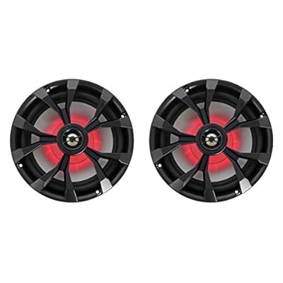Rockville Pair RKL80MB 900 Watt 8-Inch 2-Way Marine Boat Speakers, IP66 Waterproof, Beat-Sync LED Lights, Rustproof Design, Perfect for Boats and ATVs