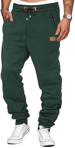 TARAINYA Jogginghose Herren Zipper Trainingshose Baumwolle mit Kordelzug | 50%Baumwolle 45%Polyester 5%Elasthan,jogger,elastischer bund mit Tunnelzug,elastisch, freizeit,ganzjährig