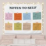 AQYIP Notes to Self Inspirational Tapestry, Motivational Tapestry Decorative, Positive Affirmation Quote Wall Tapestries Blanket Decor for Home Bedroom Office Classroom, 50x60 Inch