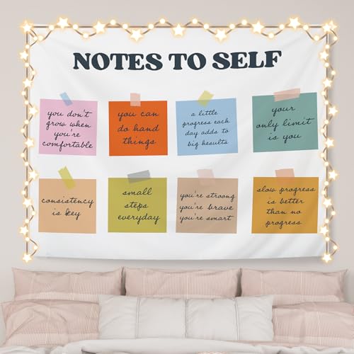 AQYIP Inspirational Notes to Self Tapestry Wall Decor