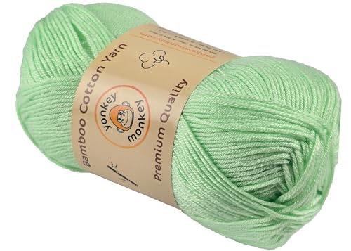 Image of 10-Pack of Yonkey Monkey 500 Grams Yarn - 70% Rayon derived from Bamboo, 30% Cotton - Imported - Water Green 9023