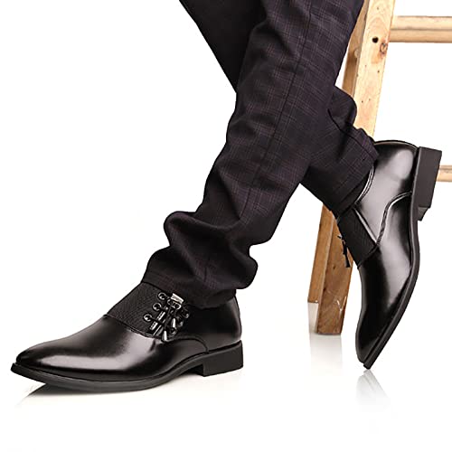 Chaussures Oxford Homme Léger Chaussures Ville Homme Bout Pointu Nouveau Modèle Mode Couleur Pure Bout Pointu Talon Bas Sangle Boucle d'affaires Chaussures Derby Grande Taille Officiel