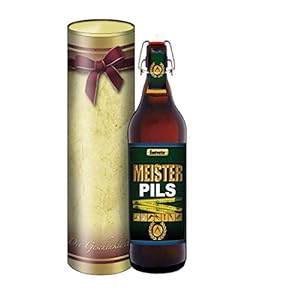 Meister Pils 1 Liter – Bügelflasche mit edlem Pils (mit Geschenkdose im Schleifendesign)