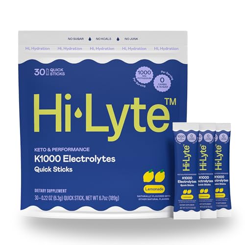 Hi-Lyte K1000 Electrolytes Powder Packets Lemonade, 30 Servings