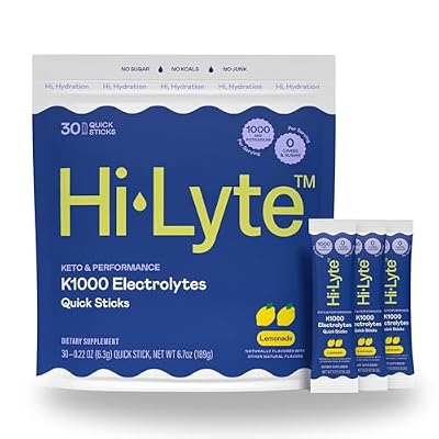 Hi-Lyte K1000 Electrolytes Powder Packets Lemonade, 30 Servings