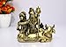 eSplanade Brass Shiv Parivar, Shiva Parvati, Shiva, Bholenath, Shankar Parvati with Ganesha Nandi Murti Moorti Idol Statue Sculpture - 5.5