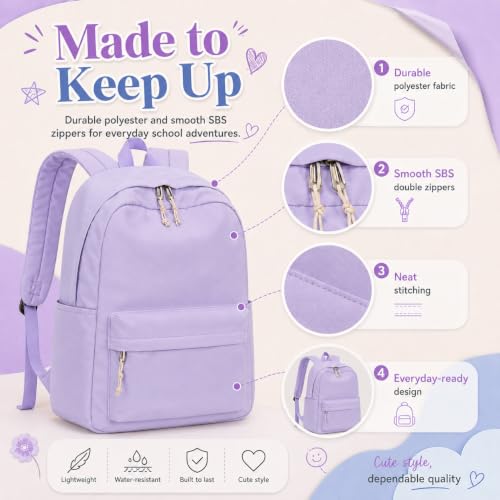 Image of LOIDOU Backpack for Teen Girls Middle-School Primary Elementary Bookbags 17inch Kids Backpack Women laptop Backpack Lightweight Casual Daypack