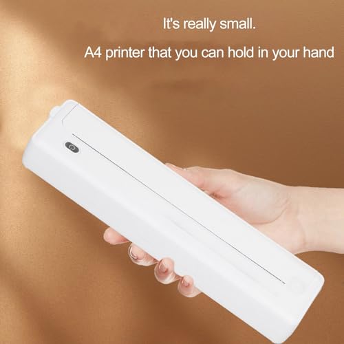 Portable Cordless Printer, bt A4 Thermal Inkless Printer with App, for Photo Label Receipt Study Notes, Home School Office - Thumbnail 4